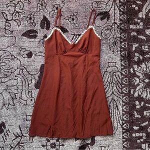 Copper Closet Rusty red mini dress